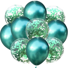 Load image into Gallery viewer, 10pcs/lot 12 inch 5PCS Metal Color +5PCS Confetti Latex Balloons Kids Baby Birthday Party Decoration Balloons Cartoon Hat Toy
