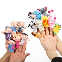 Load image into Gallery viewer, 16 PCS Cute Cartoon Biological Animal Finger Puppet Plush Toys Child Baby Favor Dolls Tell Story Props Boys Girls Finger Puppets